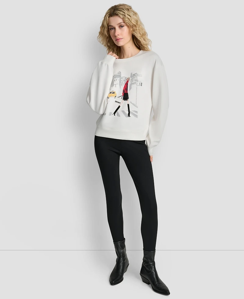 Dkny Women's Crossing Times Square Print Sweatshirt