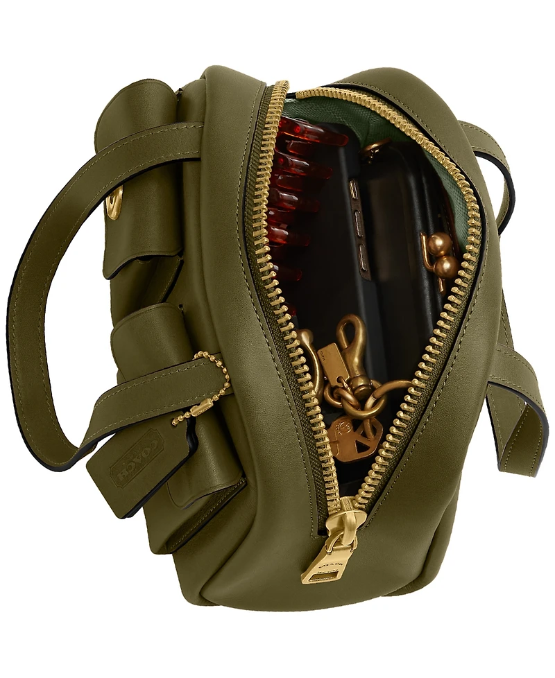 Coach Originals Twin Turnlock Small Waxed Leather Shoulder Bag 20