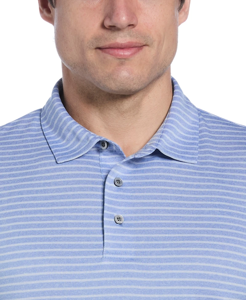 Pga Tour Men's Heathered Stripe Golf Polo Shirt