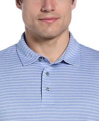 Pga Tour Men's Heathered Stripe Golf Polo Shirt