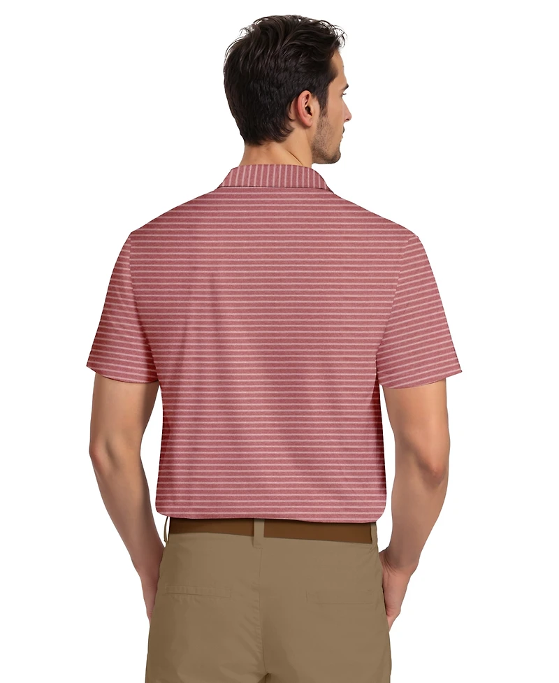 Pga Tour Men's Heathered Stripe Golf Polo Shirt