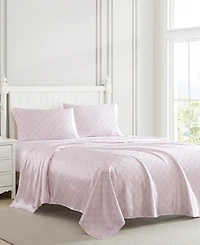 Laura Ashley Printed Satin 4-Pc. Sheet Set