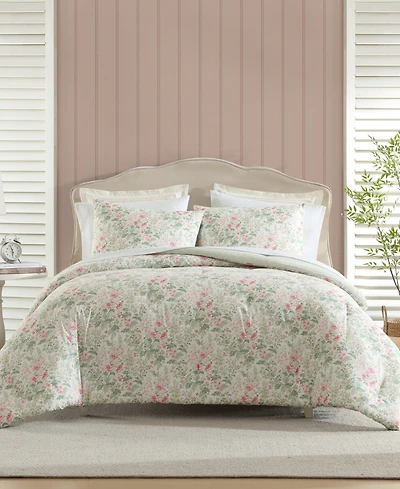 Laura Ashley Arden Floral Washed Microfiber 5-Pc. Comforter Set