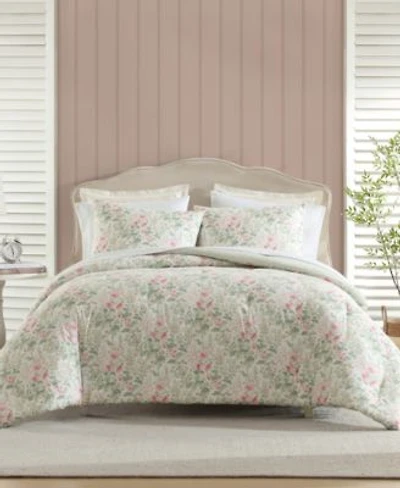 Laura Ashley Arden Floral Washed Microfiber Comforter Set