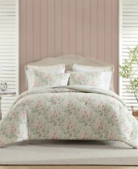 Laura Ashley Arden Floral Washed Microfiber Comforter Set