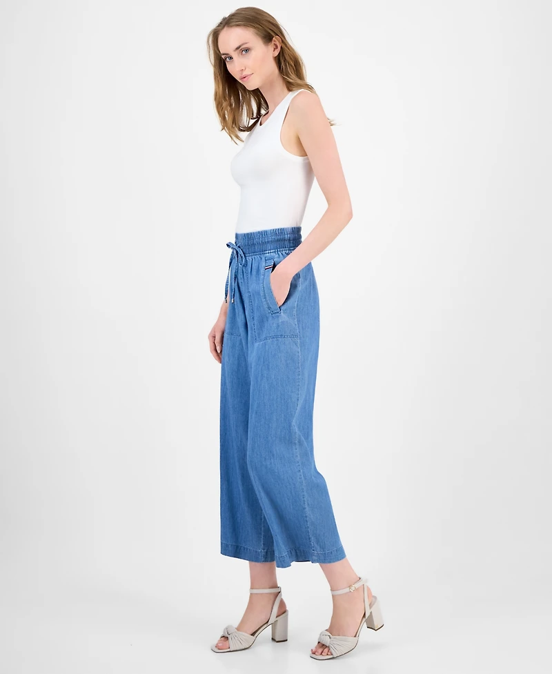 Tommy Hilfiger Women's Chambray Drawstring-Waist Pants