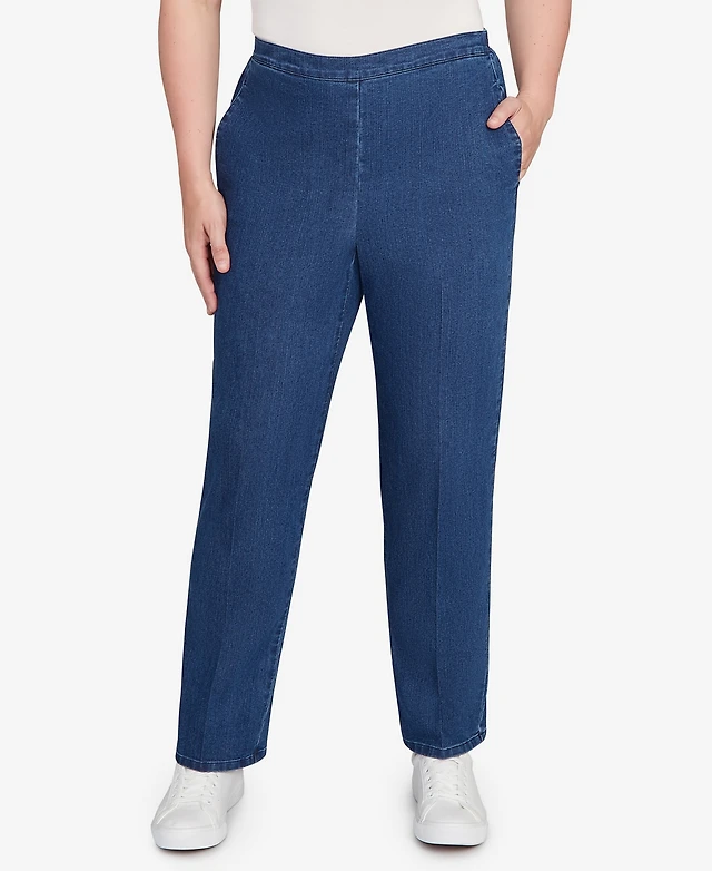 Elastic Waistband Alfred Dunner Blue Jeans Elastic Waistband