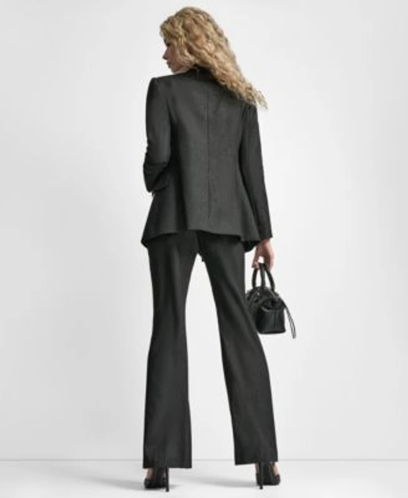 Dkny Womens Double Breasted Long Sleeve Blazer Button Front Sleeveless Vest Fit Flare Mid Rise Trousers