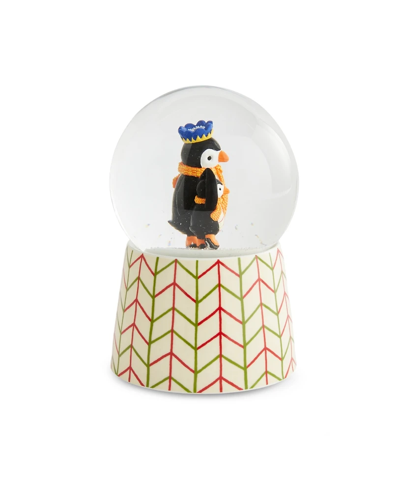 Spode Kit Kemp Christmas Skating Penguin Snow Globe