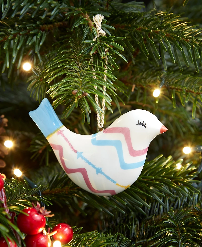 Spode Kit Kemp Christmas Puffed Bird Rik Rak Ornament