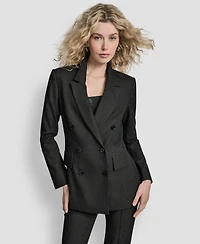 Dkny Women's Double Breasted Long Sleeve Blazer
