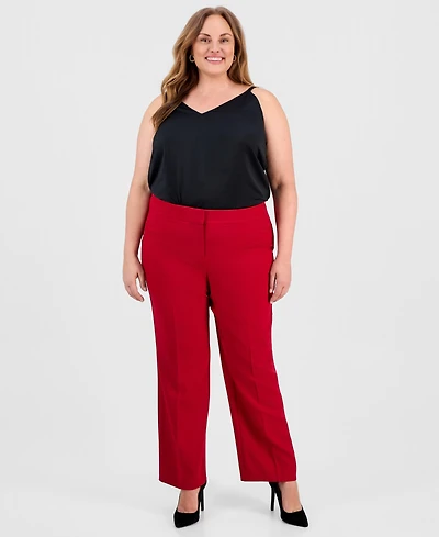 Kasper Plus Straight-Leg Pants