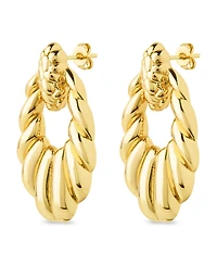 Sterling Forever Enid Textured Door Knocker Stud Earrings