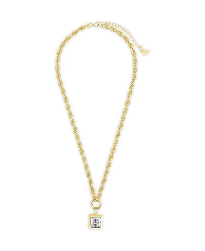 Sterling Forever Bess Cubic Zirconia Statement Chain Necklace