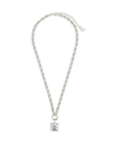 Sterling Forever Bess Cubic Zirconia Statement Chain Necklace