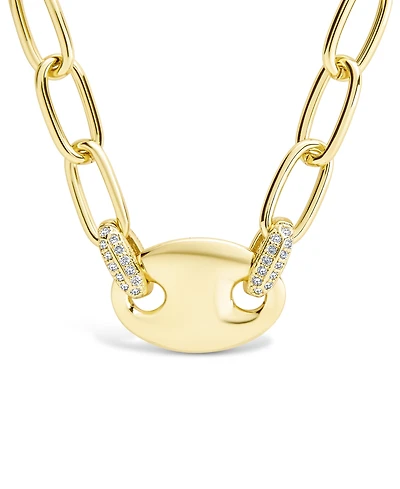 Sterling Forever Bliss Cubic Zirconia Anchor Chain Necklace