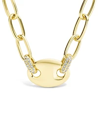 Sterling Forever Bliss Cubic Zirconia Anchor Chain Necklace