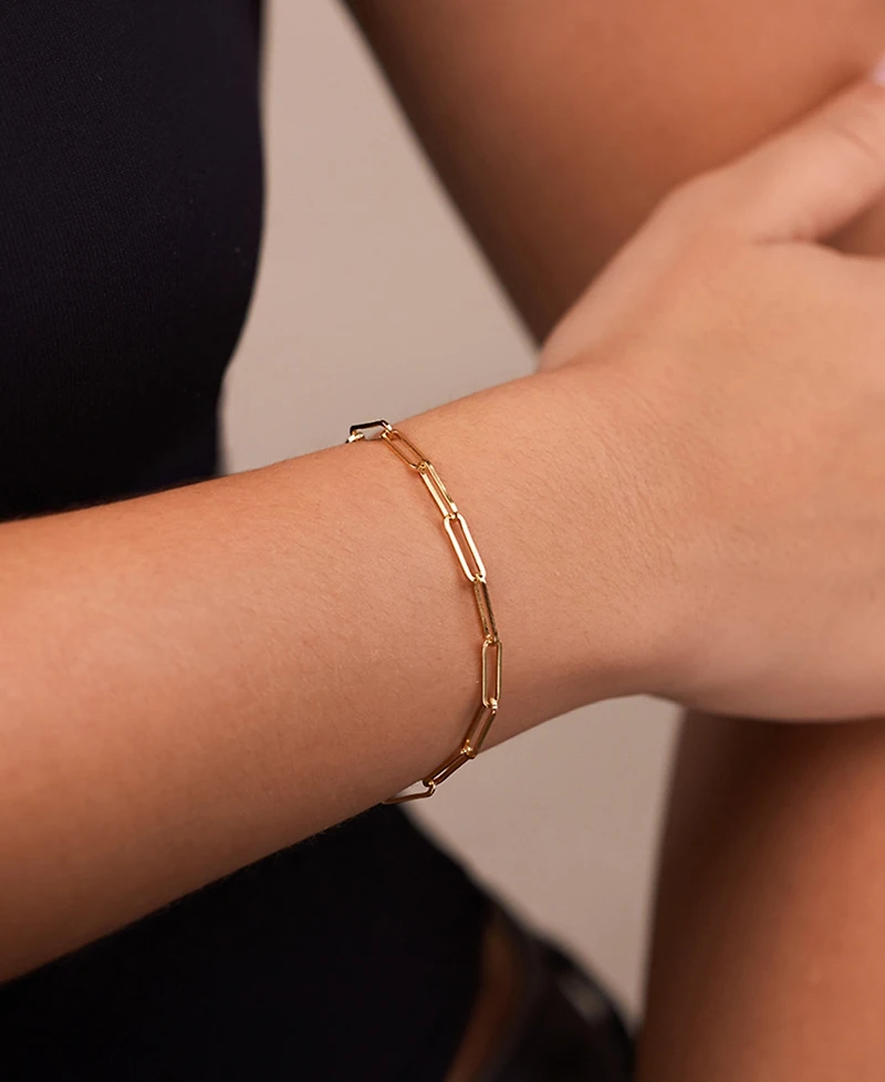 Sterling Forever Silver Bold Paperclip Chain Bracelet