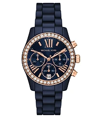 Michael Kors Women's Lexington Chronograph Navy Ceramic Watch, 38mm