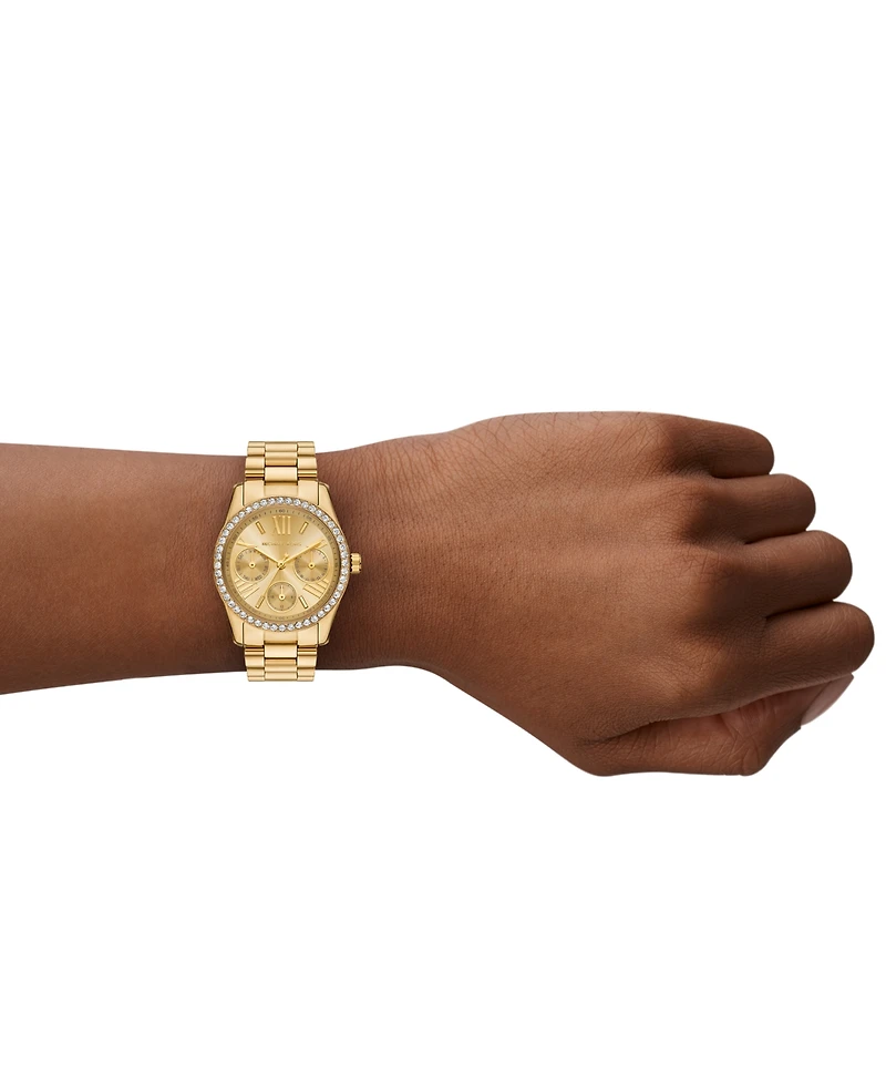 Michael Kors Women's Lexington Multifunction Gold-Tone Stainless Steel Watch, 34mm