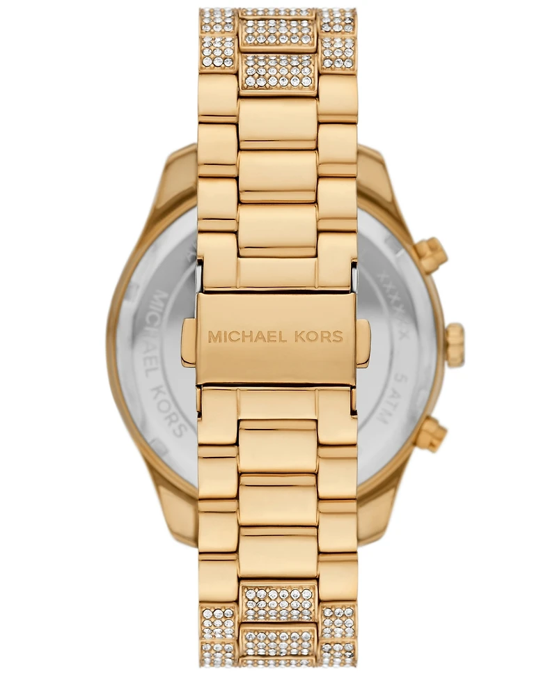 Michael Kors Women's Lexington Chronograph Gold-Tone Stainless Steel Watch, 42mm