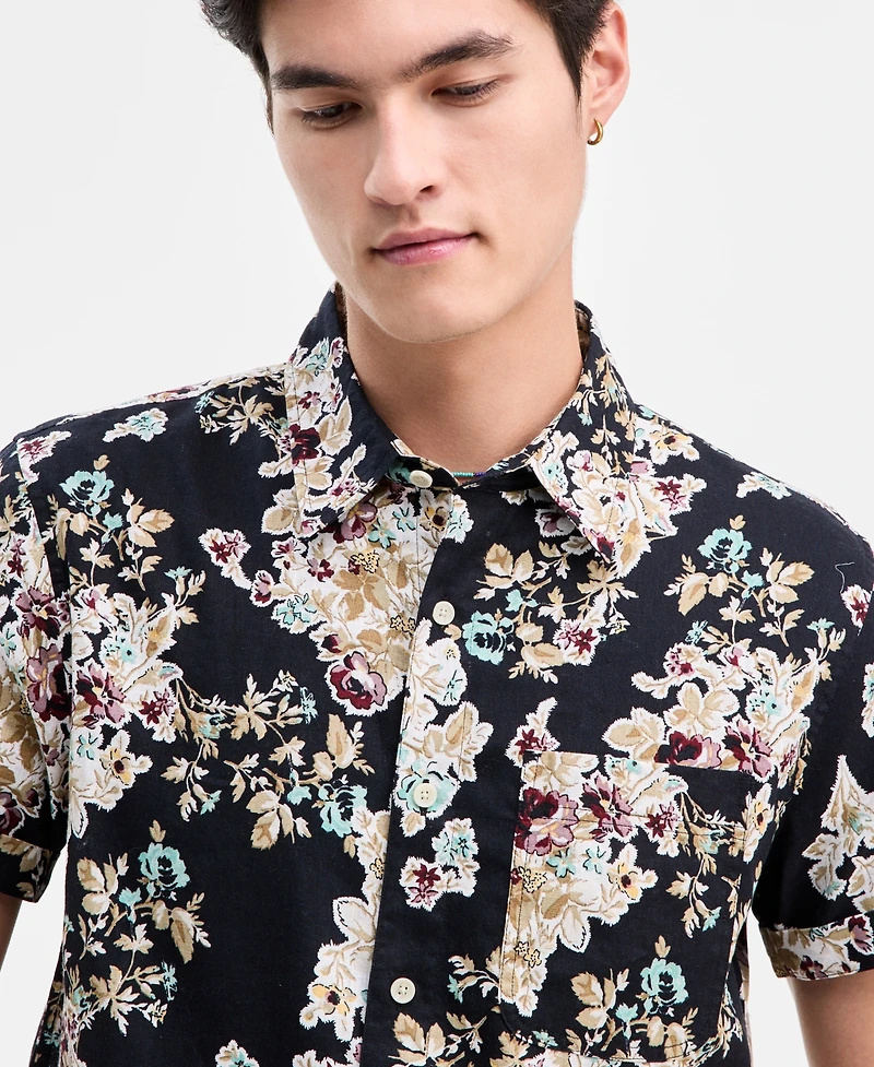 Sun + Stone Men's Wildflower Short-Sleeve Button-Up Shirt, Macy's Exclusive