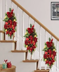 Puleo 28" Artificial Pre-Lit Adorned Banister Swag