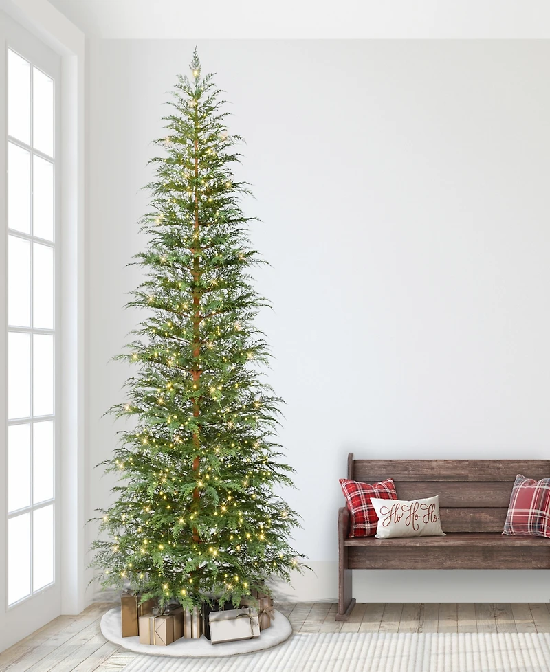 Puleo 9' Pre-Lit Artificia Cypress Christmas Tree with Led Rice Lights