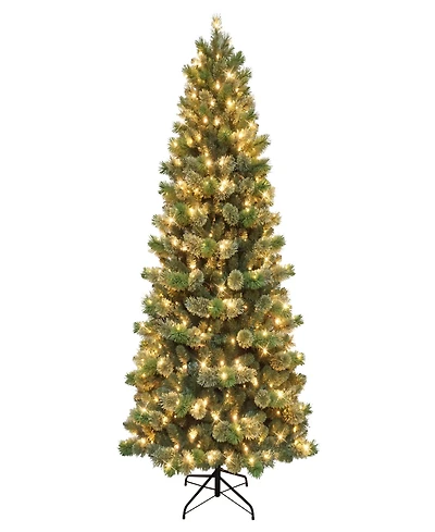 Puleo 7.5' Pre-Lit Artificial Slim Oklahoma Pine Tree