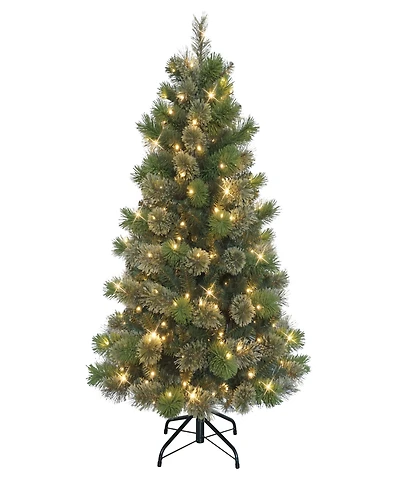 Puleo 4.5' Pre-Lit Artificial Oklahoma Pine Tree