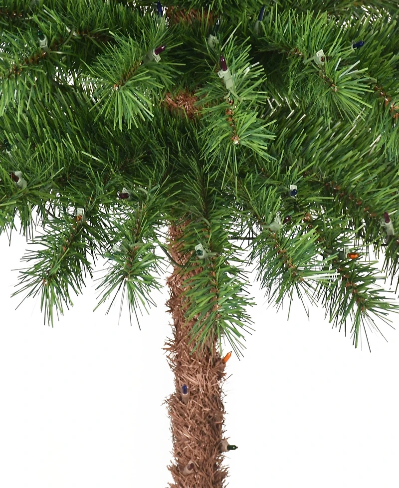 Puleo 4' Pre-Lit Artificial Palm Tree with Multi-Color Lights