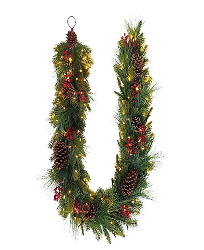 Puleo 10" Pre-Lit Battery-Operated Artificial Adorned Christmas Garland