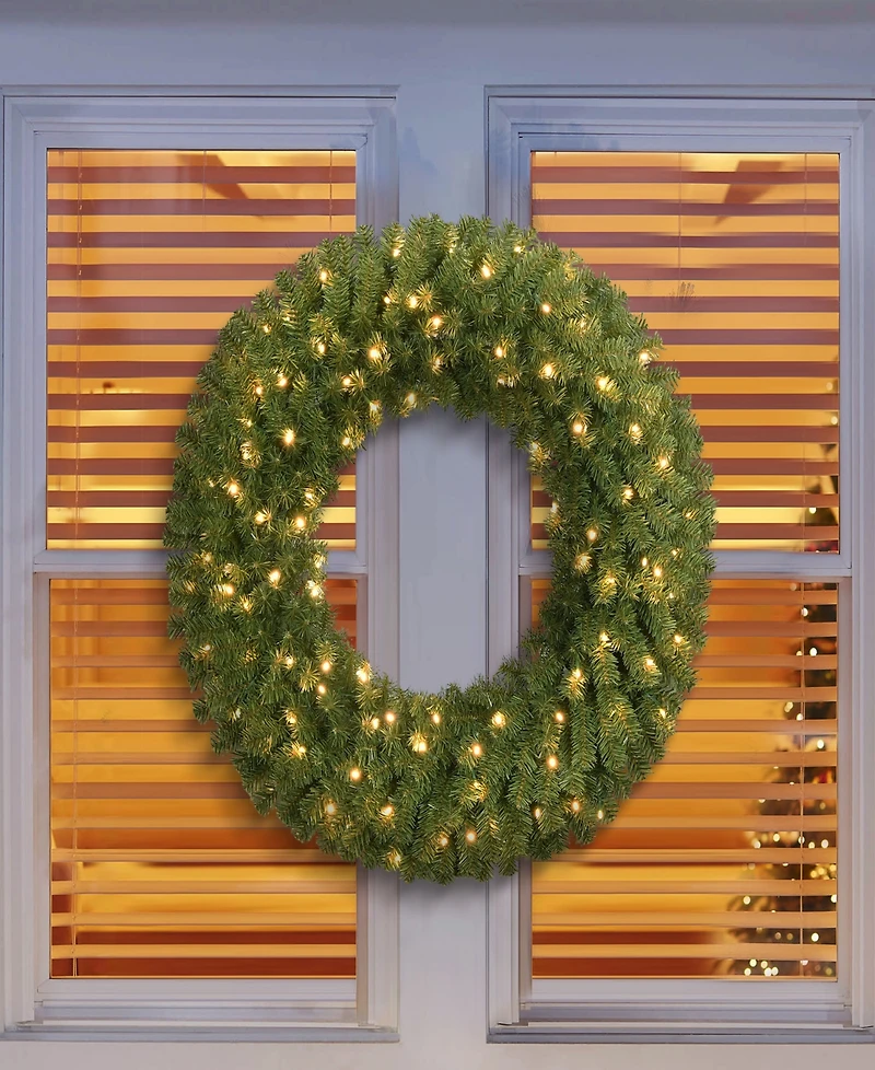 Puleo 36" Pre-Lit Artificial Utah Spruce Wreath with Warm White Led Lights