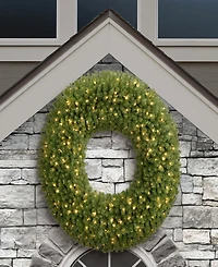 Puleo 60" Pre-Lit Artificial Utah Spruce Wreath with Warm White Led Lights