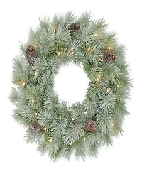 Puleo 24" Pre-Lit Artificial Flocked Wreath