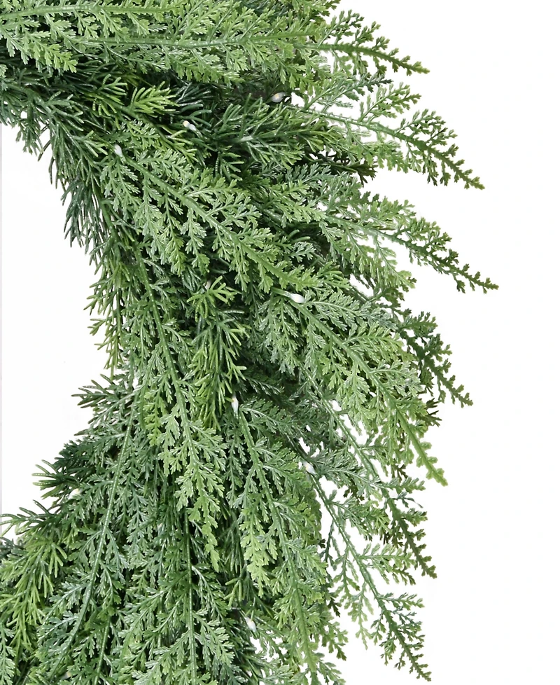 Puleo 24" Pre-Lit Artificial Flocked Wreath