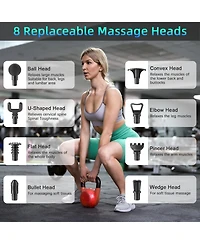 Skonyon 3200 Rpm Massage Gun Handheld Body Massager with 8 Interchangeable Heads for Muscle Relief