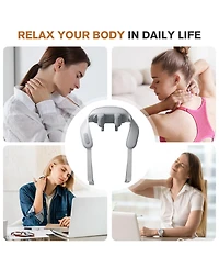 Skonyon Deep Tissue 6D Neck Massager Cordless Shiatsu Shoudler Massager with Heat Therapy