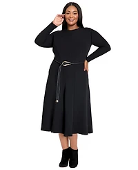 Maggy London Plus Belted Midi Dress