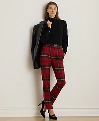 Lauren Ralph Petite Checked Mid Rise Cropped Pants