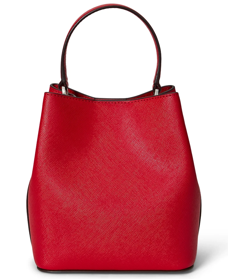 Lauren Ralph Lauren Crosshatch Leather Small Reese Bucket Bag