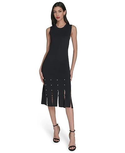 Vince Camuto Petite Sweater Slit Hem Midi Dress