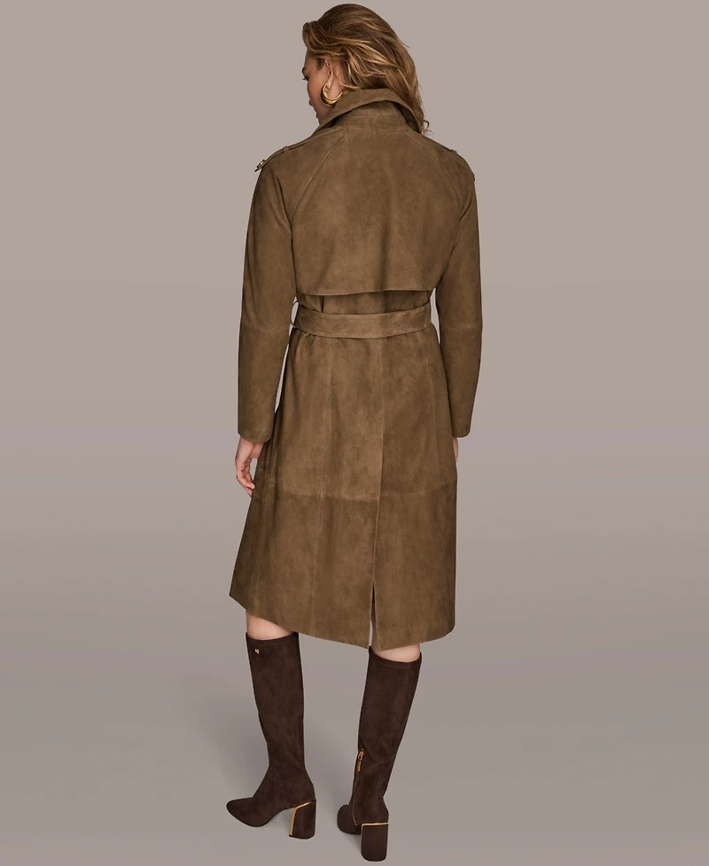 Donna Karan New York Women's Double Breasted Belted Trench Coat