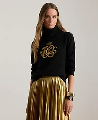 Lauren Ralph Women's Logo Detail Turtle Neck Sweater