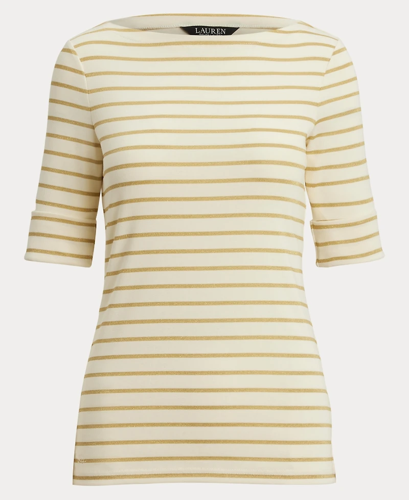 Lauren Ralph Women's Striped Boatneck T-shirt