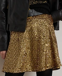 Lauren Ralph Women's Sequin Detail A-Line Skirt
