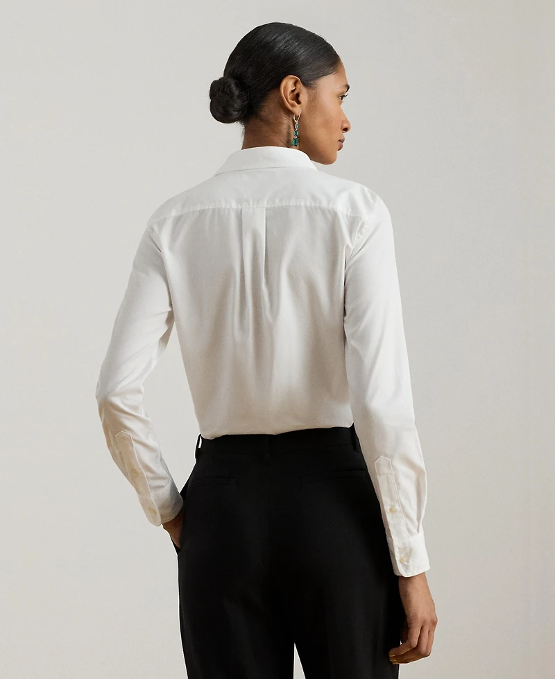 Lauren Ralph Women's Bib-Front Long Sleeve Shirt