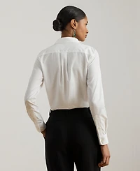 Lauren Ralph Women's Bib-Front Long Sleeve Shirt