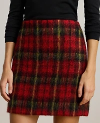 Lauren Ralph Women's Plaid Pencil Mini Skirt