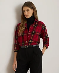 Lauren Ralph Women's Relaxed Fit Checked Plaid Shirt